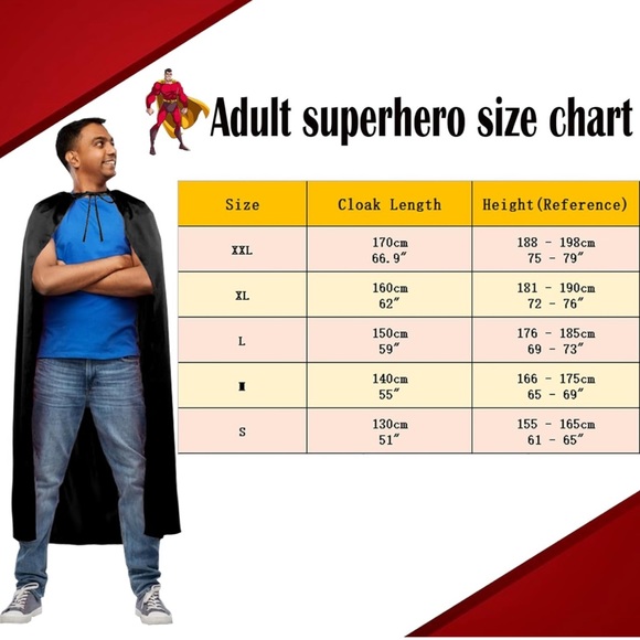 EUC Black Superhero cape with tie - Picture 6 of 8